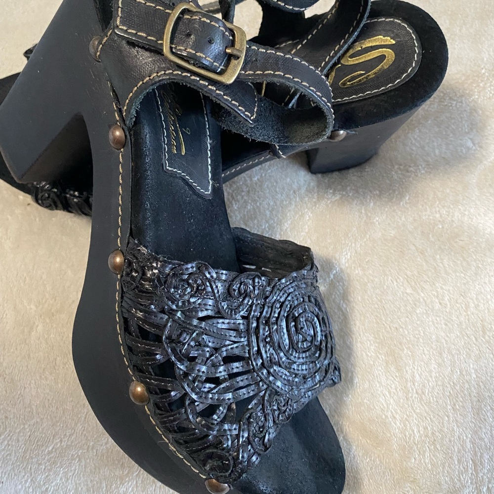 Black leather shoes